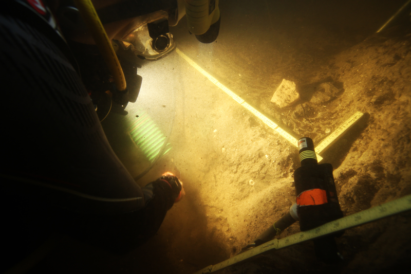 Divers working underwater at the Page-Ladson site. (Image by S. Joy, courtesy of CSFA)